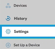 Settings option