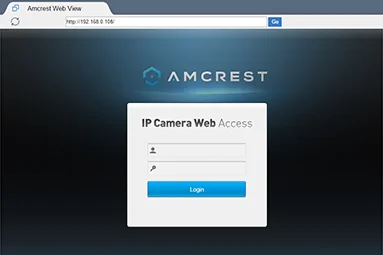 Amcrest Camera Setup Via web interface